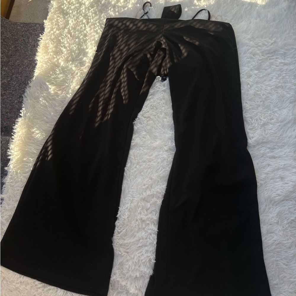 SOLD Elegant Black Jumpsuit cute tie on back - Picture 4 of 5